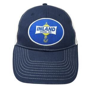 Inland Crane, Inc. Snapback Trucker Hat Blue OS Adjustable Authentic Headwear